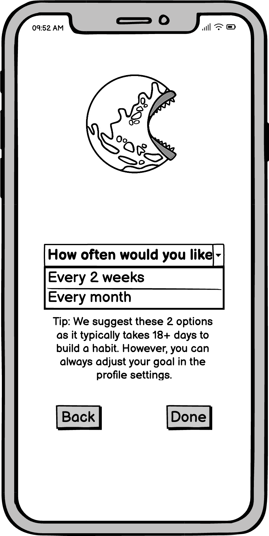 Wireframe Sign Up - Timeframe with Tip